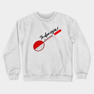 Indonesia Flag of Badminton Racquet Support (Indonesian) Badminton Pride Flag Crewneck Sweatshirt